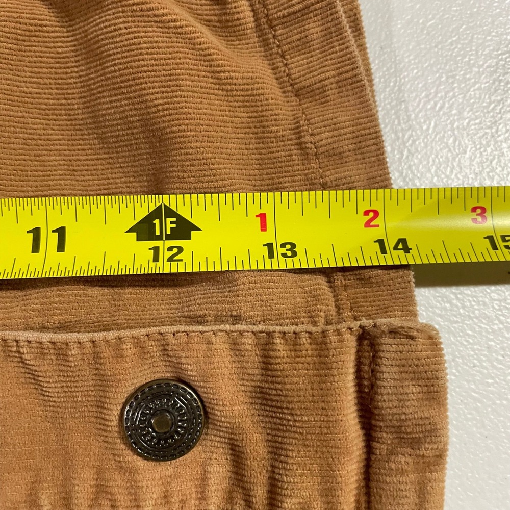 American Eagle Y2K Corduroy Micro Mini Skirt‎ Size 2 Tan Retro High Waisted - Picture 8 of 8